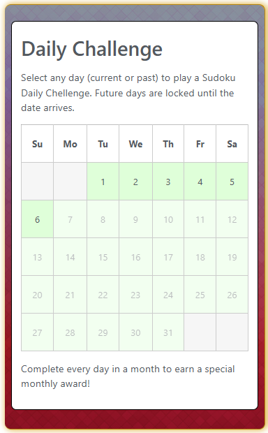 Daily Hard Sudoku Challenge