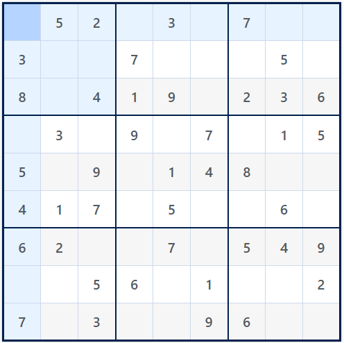 Completed manually created sudoku puzzle design